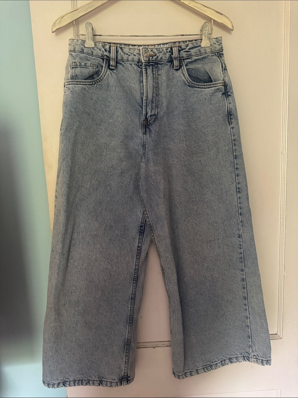 NWOT REPUBLIC of DENIM by OVS ITALY Wide-Leg Women's Jeans - Light Wash Sz 4/6